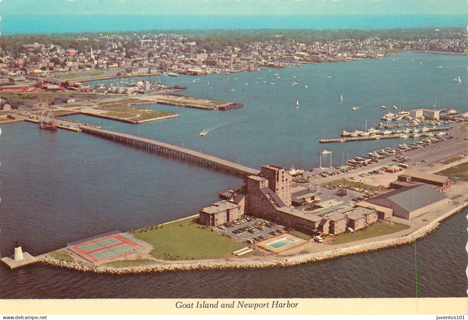 CPSM Goat Island And Newport Harbor       L2361 - Newport