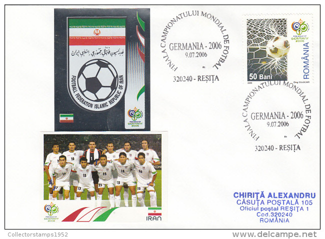 11431- GERMANY'06 SOCCER WORLD CUP, IRAN TEAM, SPECIAL COVER, 2006, ROMANIA - 2006 – Germany