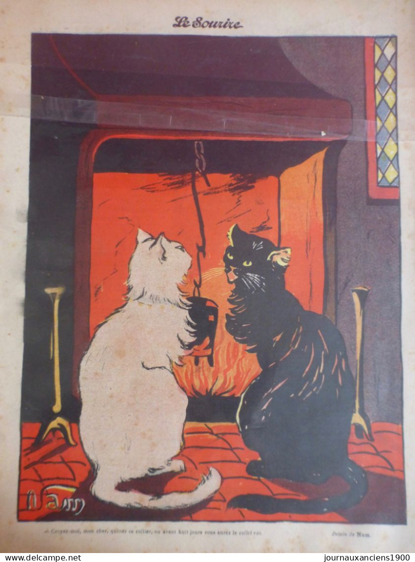 1900 CHAT NOIR SUPERSTITION 4 JOURNAUX ANCIENS - Sonstige & Ohne Zuordnung