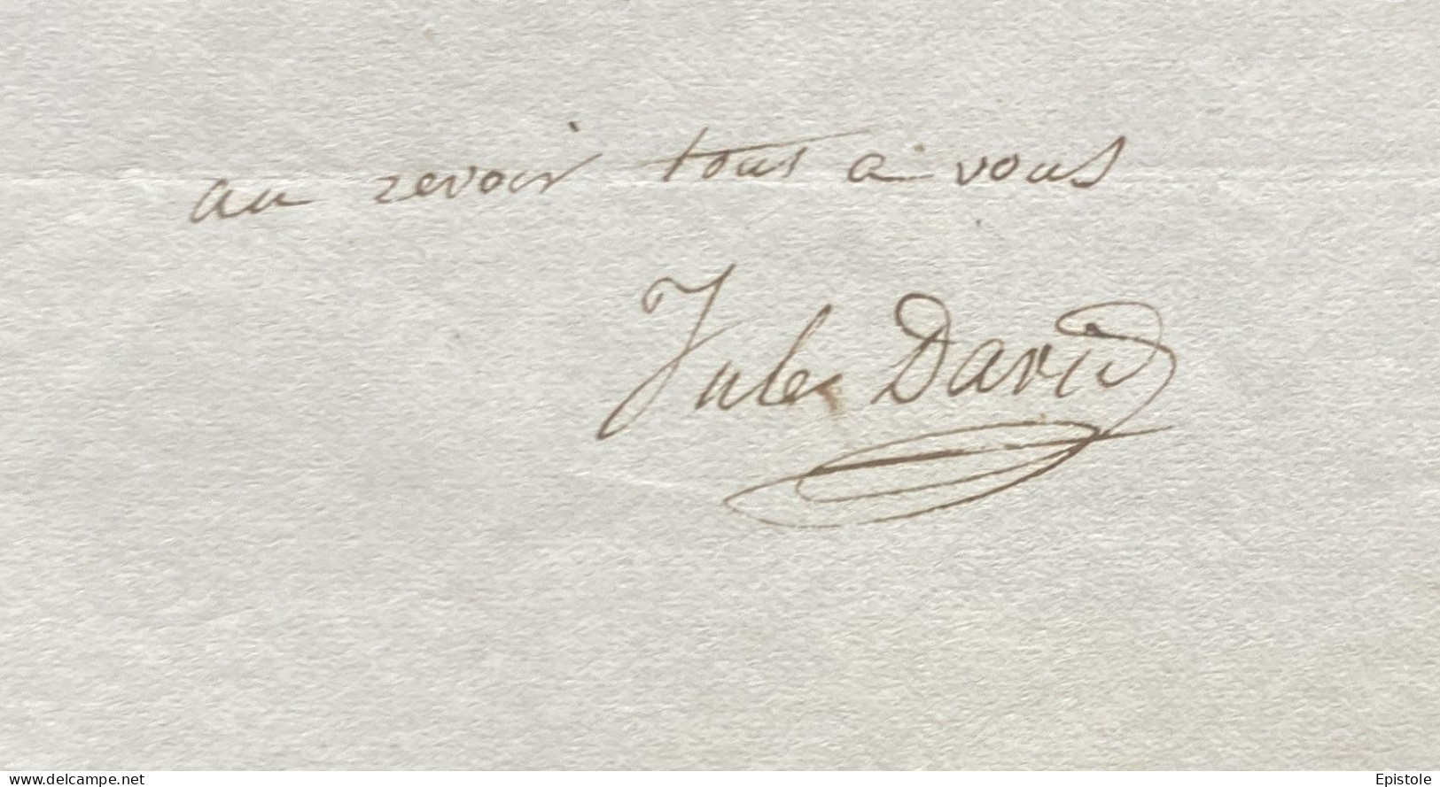 Jules DAVID – Peintre – Lettre Autographe Signée – Son Frère Alexandre David - Maler Und Bildhauer