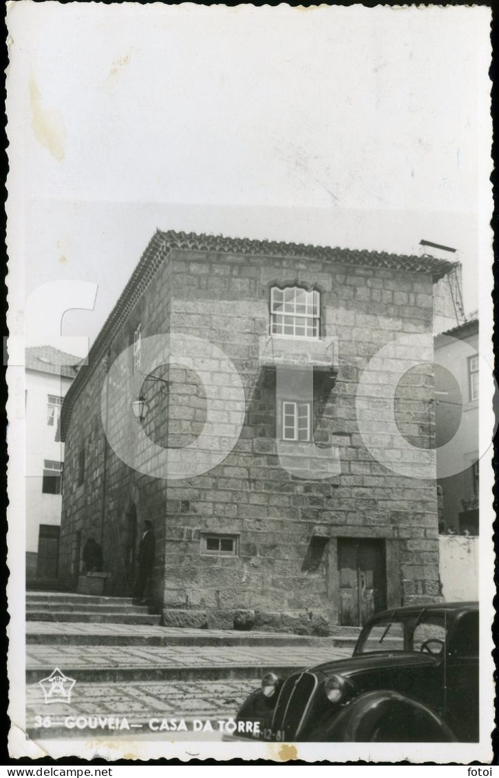 1954 REAL PHOTO POSTCARD SERRA DA ESTRELA GOUVEIA GUARDA  FIAT 1100 PORTUGAL CARTE POSTALE - Guarda