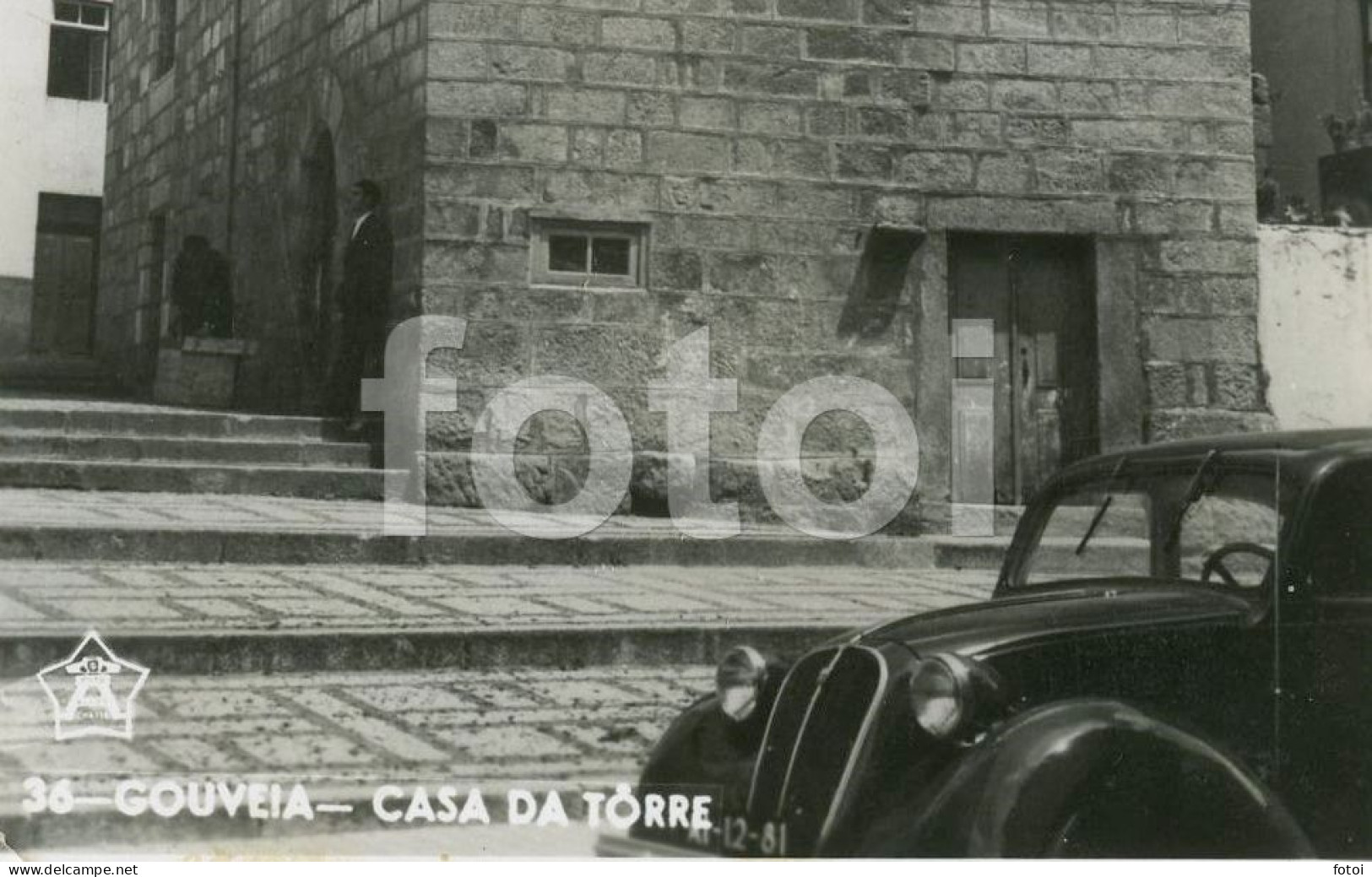 1954 REAL PHOTO POSTCARD SERRA DA ESTRELA GOUVEIA GUARDA  FIAT 1100 PORTUGAL CARTE POSTALE - Guarda
