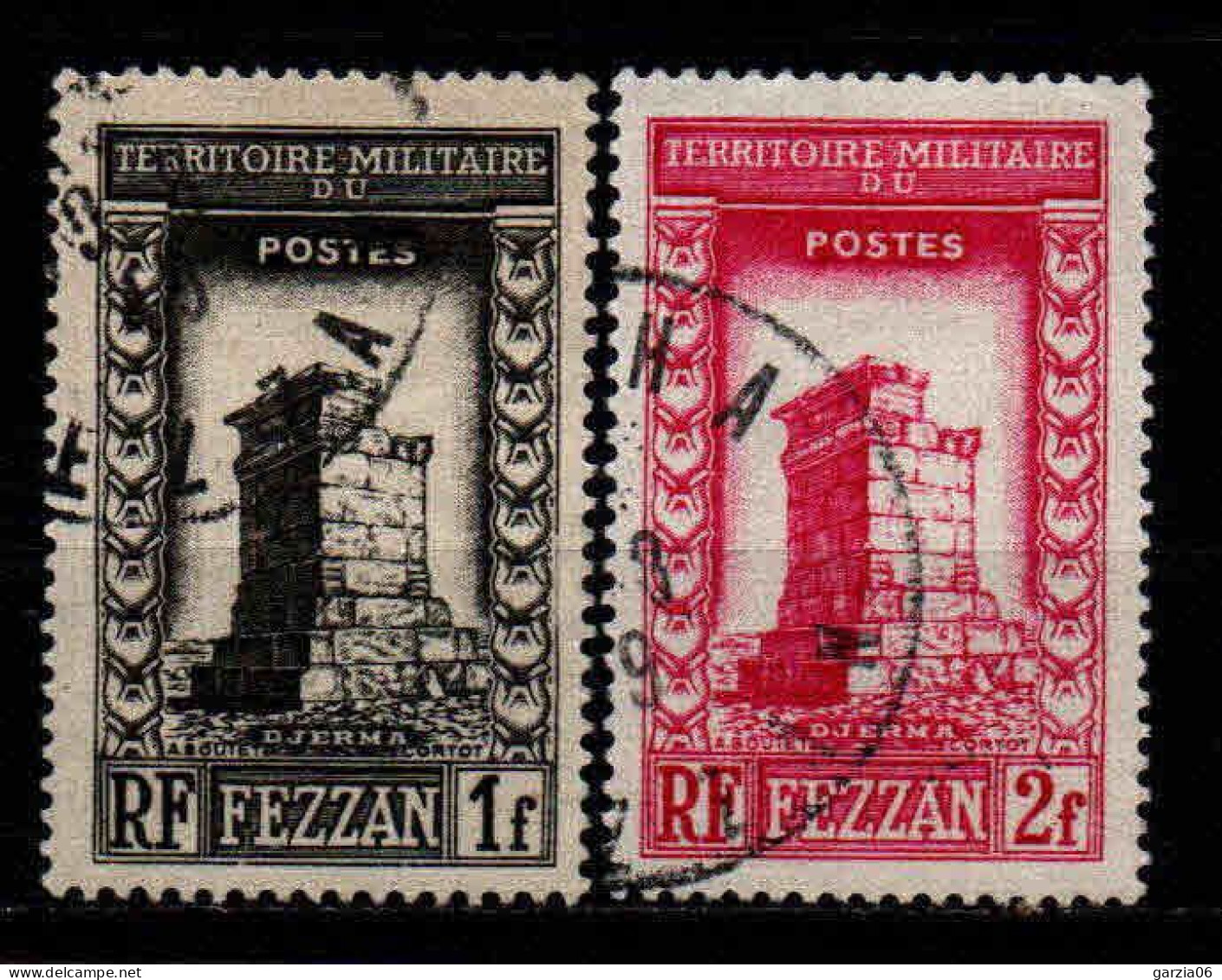 Fezzan  - 1949 -  Djerma -   N° 43/44  - Oblit - Used - Oblitérés