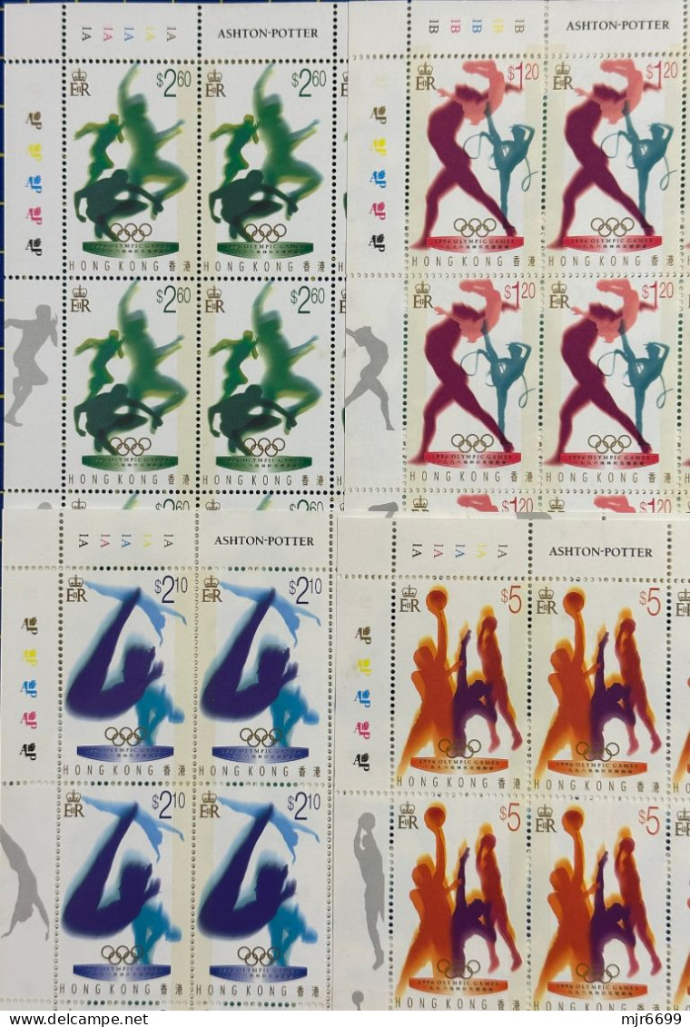 HONG KONG 1996 OLYMPIC GAMES, SET OF 4 IN BLOCK OF 4. - Blocks & Sheetlets