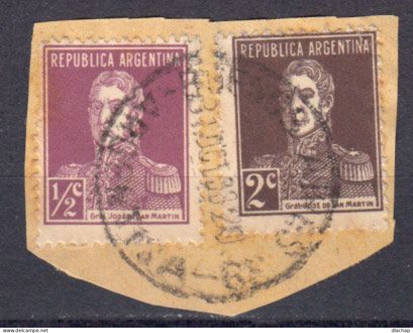 Argentine 1924 Yvert 296 / 297 Obliteres.sur Fragment. CAD 1933 - Oblitérés