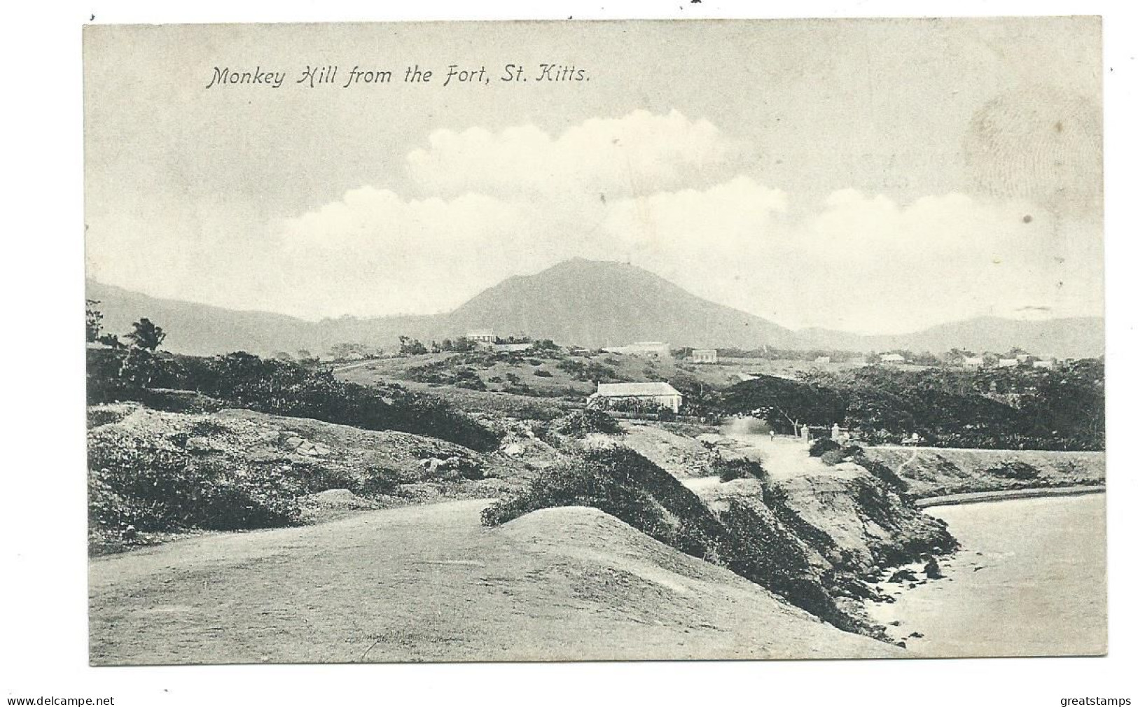 St.kitts Old Postcard Monkey Hill From Th Fort  Unused - Saint Kitts And Nevis