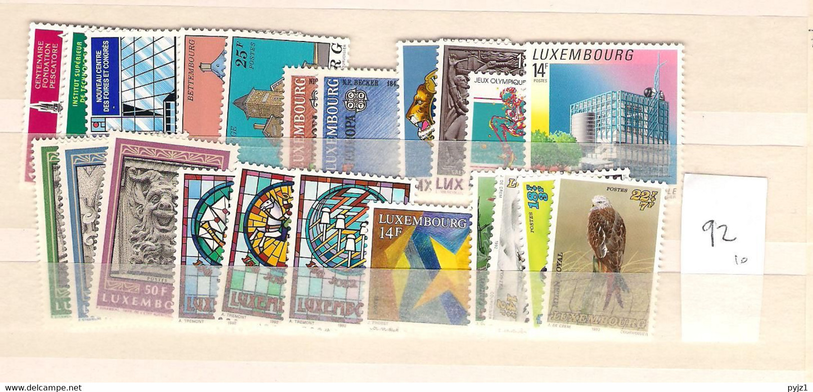 1992 MNH Luxemburg Year Complete According To Michel, Postfris** - Années Complètes