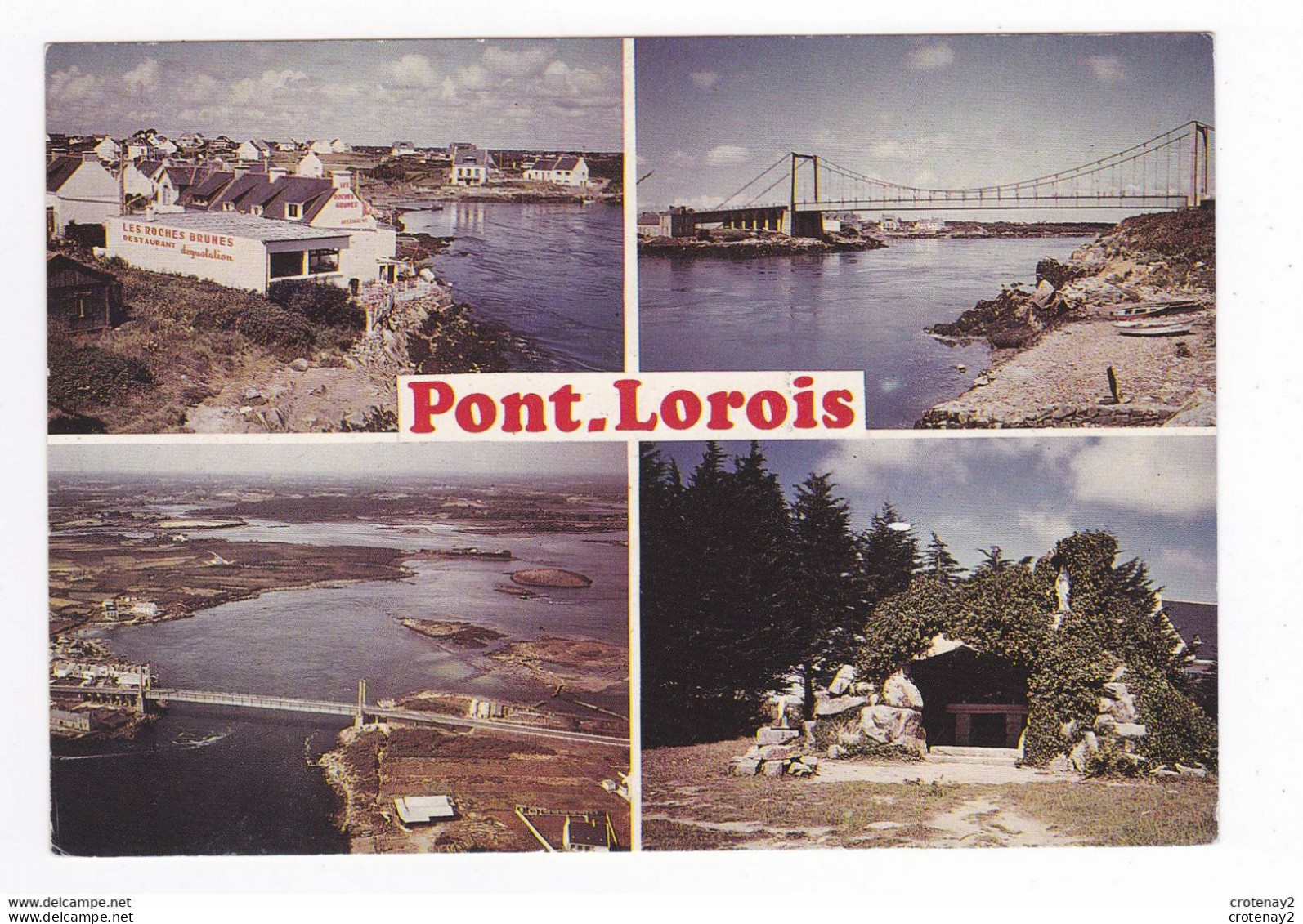 56 PONT LOROIS Vers Etel N°1 Restaurant Les Roches Brunes Pont Suspendu En 1994 VOIR DOS - Etel