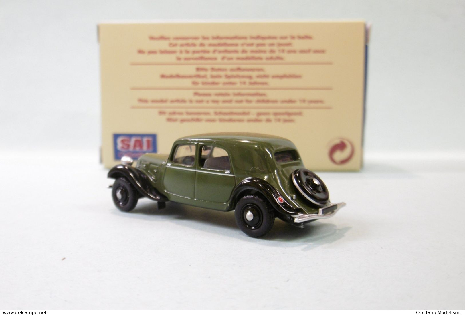 SAI Les Classiques - CITROEN TRACTION 11A Vert Olive Et Noir 1935 Réf. 6165 Neuf NBO HO 1/87 - Strassenfahrzeuge