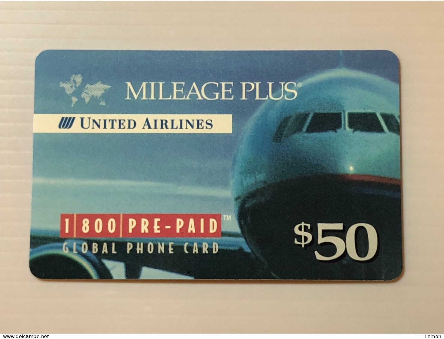 Mint USA UNITED STATES America Prepaid Telecard Phonecard, United Airlines Mileage Plus $50 PhoneCard,Set Of 1 Mint Card - Collezioni