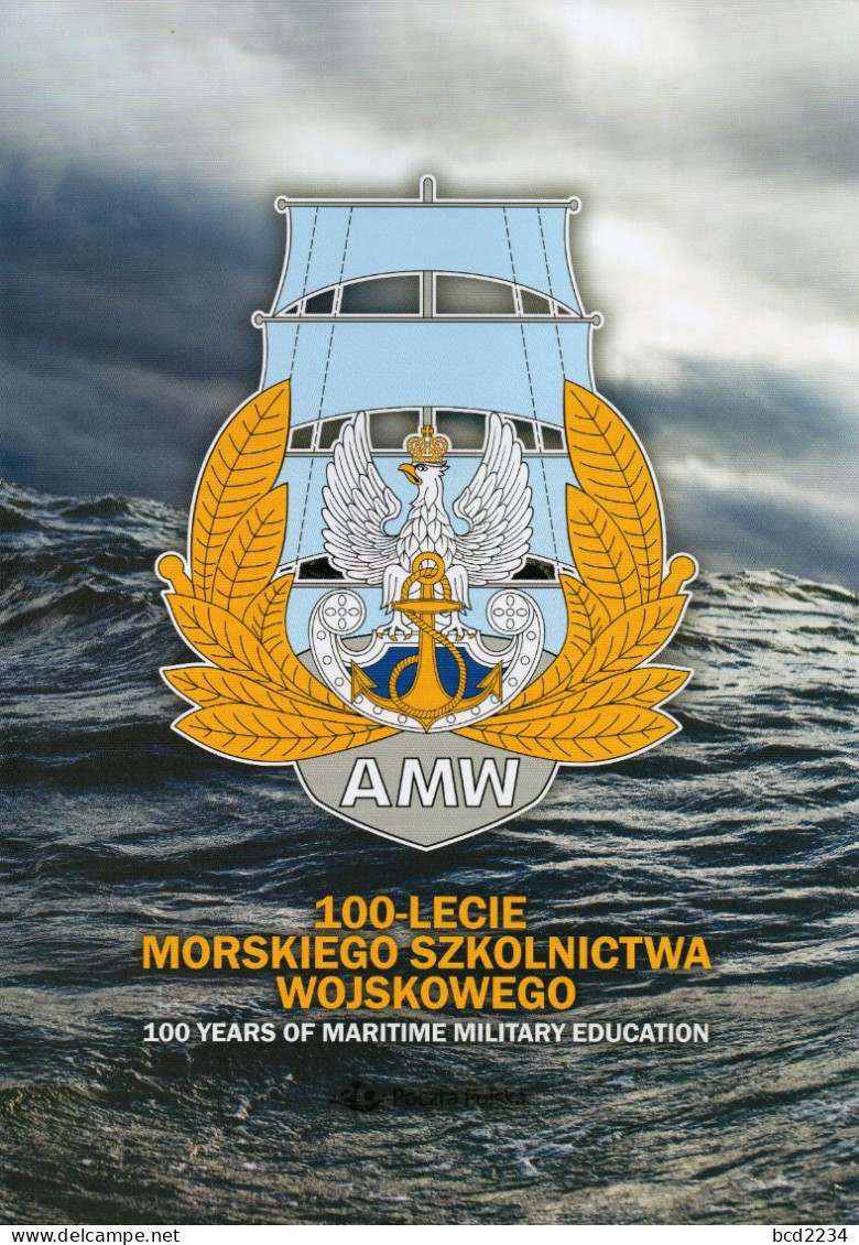 POLAND 2022 POLISH POST OFFICE LIMITED EDITION FOLDER: 100 YEARS MARITIME MILITARY EDUCATION SEA NAVY ACADEMY SCIENCE - Briefe U. Dokumente