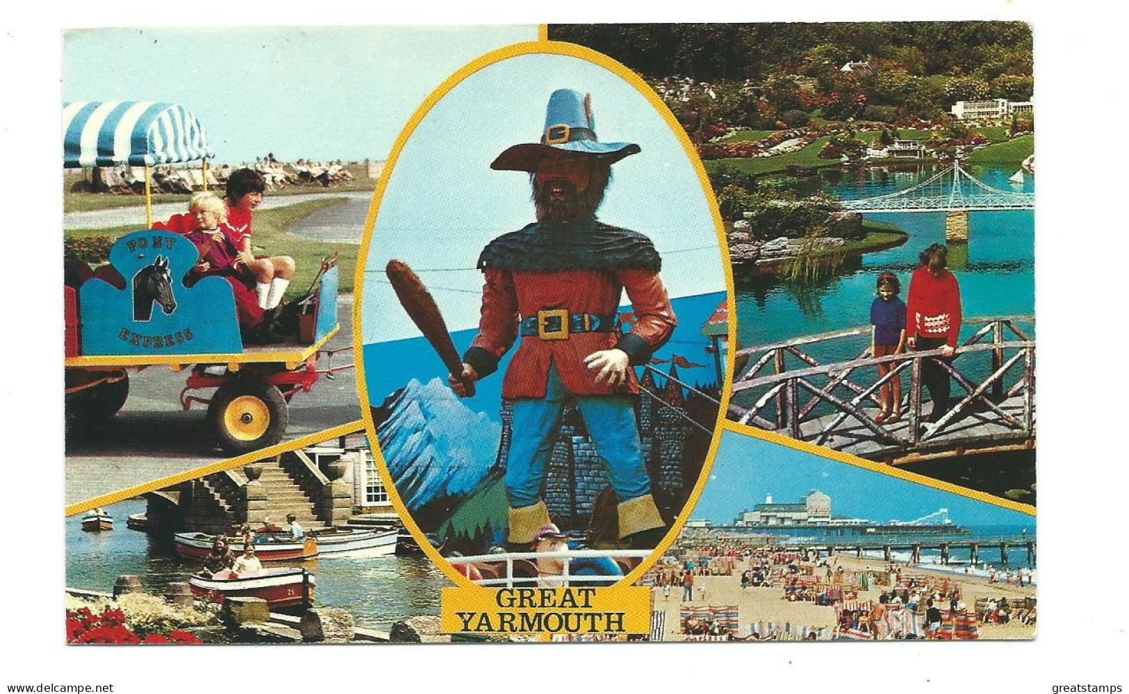 Norfolk  Postcard Great Yarmouth Multiview Vintage Colourmaster Posted 1980 - Great Yarmouth