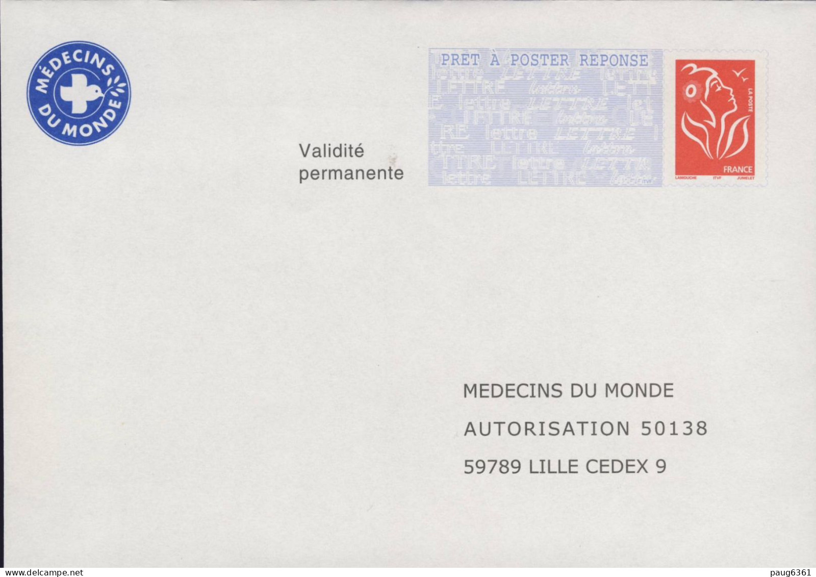 PAP MEDECINS DU MONDE N°05R456 PAP111 - Prêts-à-poster:Answer/Lamouche