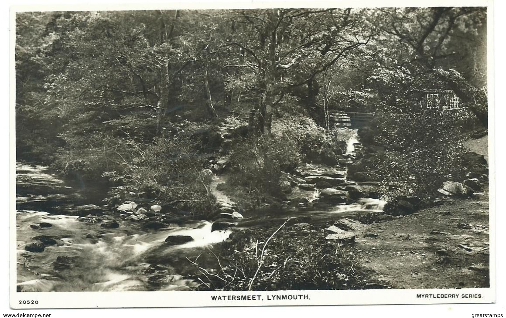 Devon Postcard Watersmeet Lynmouth Rp Unused - Lynmouth & Lynton