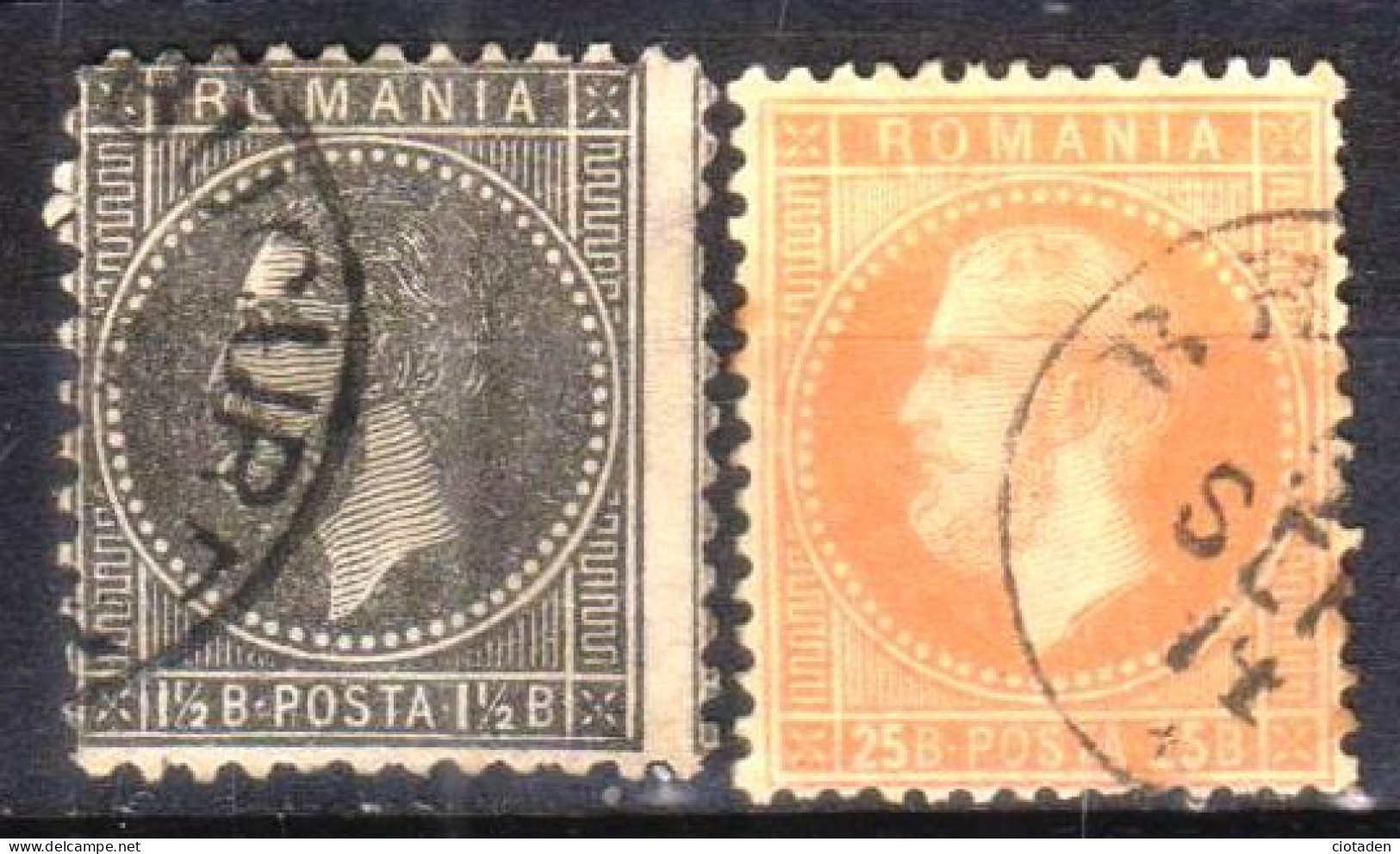 1872 - Roumanie - Prince Karl 1er - 2 Timbres - 1858-1880 Moldavia & Principality