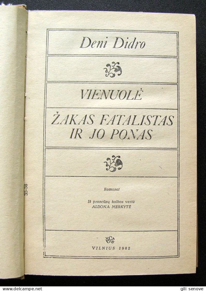 Lithuanian Book / Vienuolė. Žakas Fatalistas Ir Jo Ponas Didro 1982 - Novelas