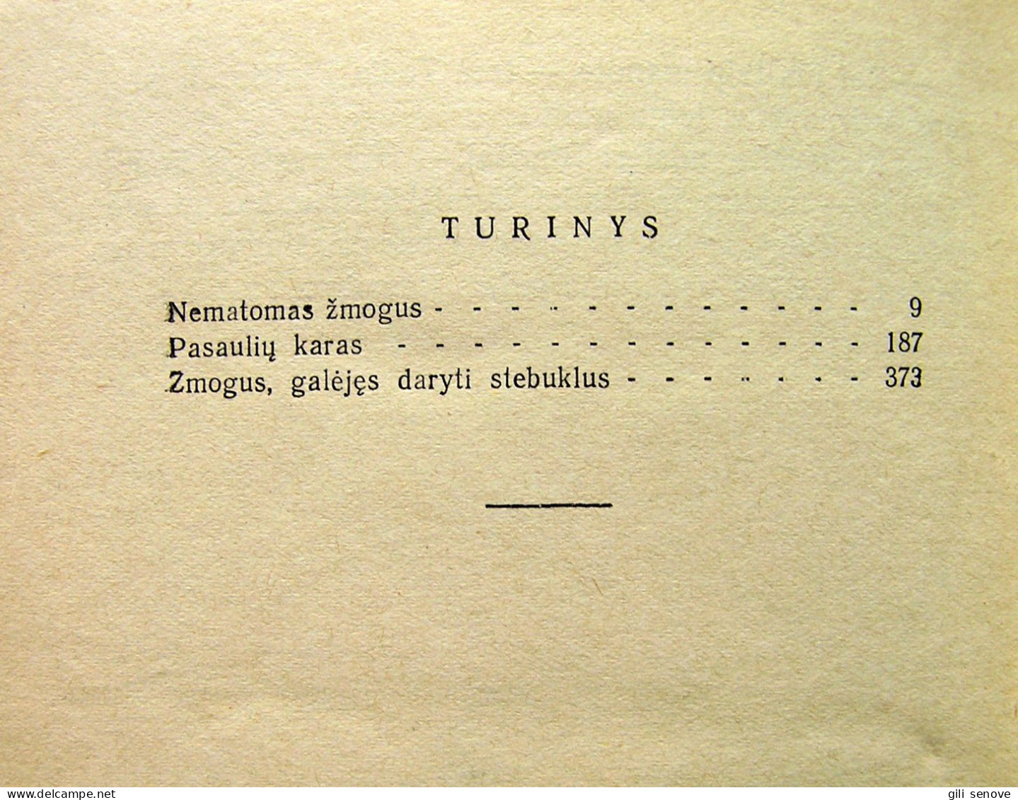 Lithuanian Book / Nematomas žmogus Herbert George Wells 1955 - Novels