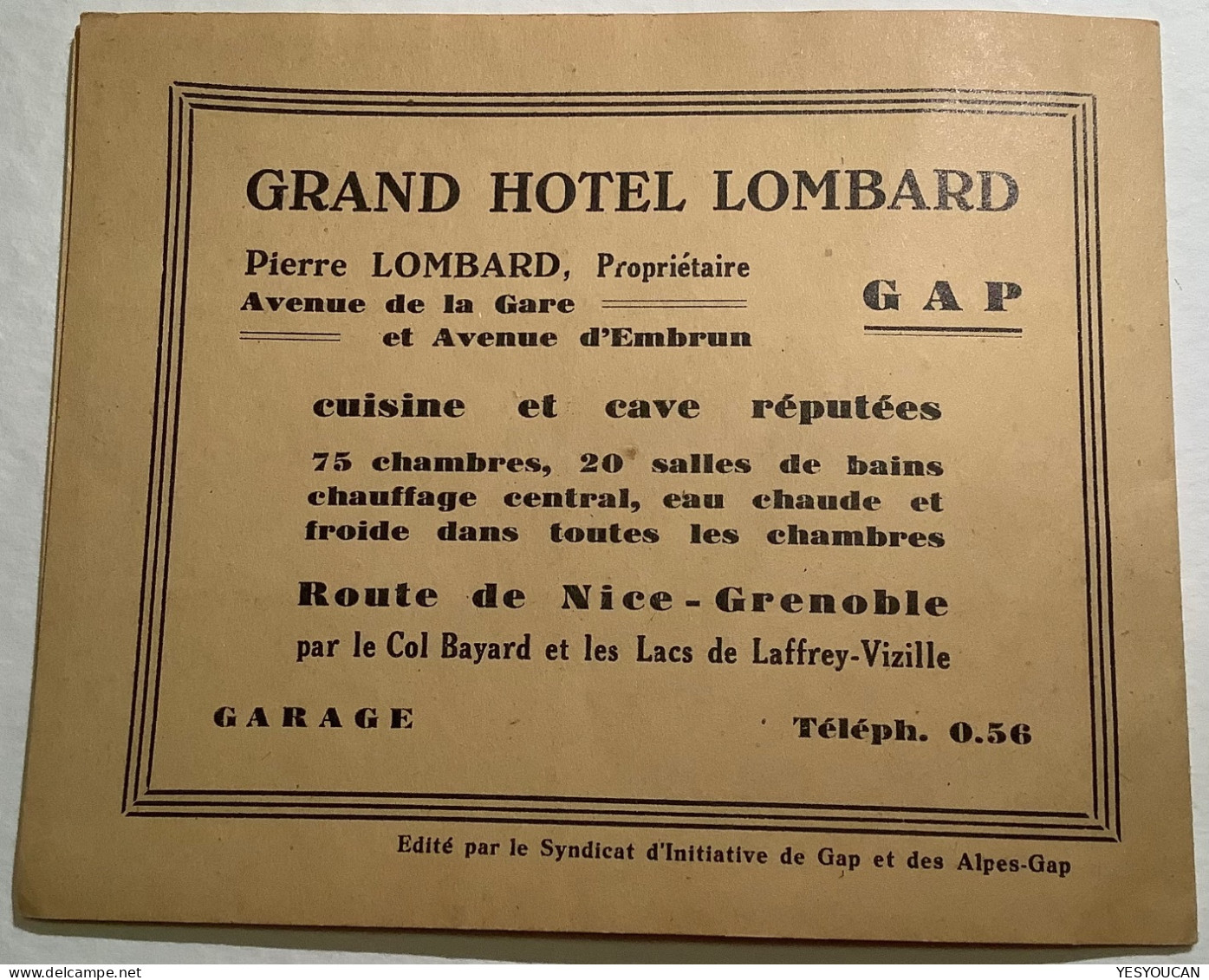 FRANCE ~1930 CARNET 12 VIGNETTE TOURISME GAP 05 HAUTES ALPES (erinnophilie Poster Stamps Tourism Publicity Hotel Lombard - Blocks & Sheetlets & Booklets
