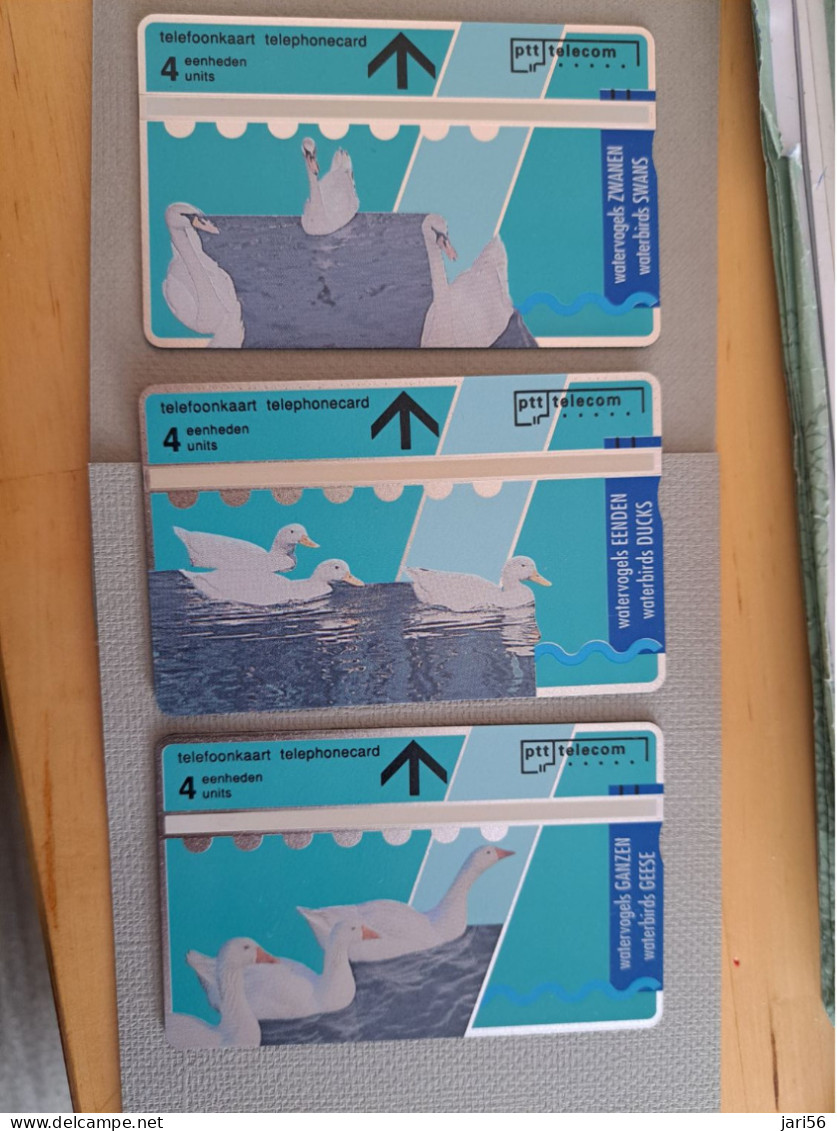 NETHERLANDS 3CARDS L&G/ R8 1/3 4 Units TELE ART 1,2,3 / ZWAAN/SWAN /BIRDS / MINT CARDS   ** 15127** - Privat