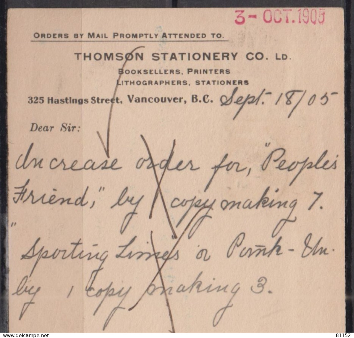 Canada    CP Entier 1c   + 1 Timbre De  1c  De VANCOUVER   Le 18 SEPT 1905  Pour LONDON - 1903-1954 Kings