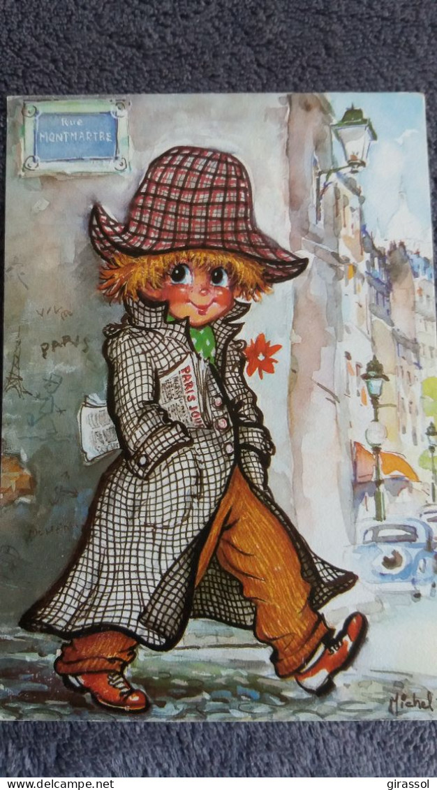 CPSM ILLUSTRATEUR MICHEL THOMAS POULBOT PARISIEN GAMIN GENTLEMAN C/100 N° 22 ED PRAM 1978 ECRITE 1987 RUE MONTMARTRE - Thomas