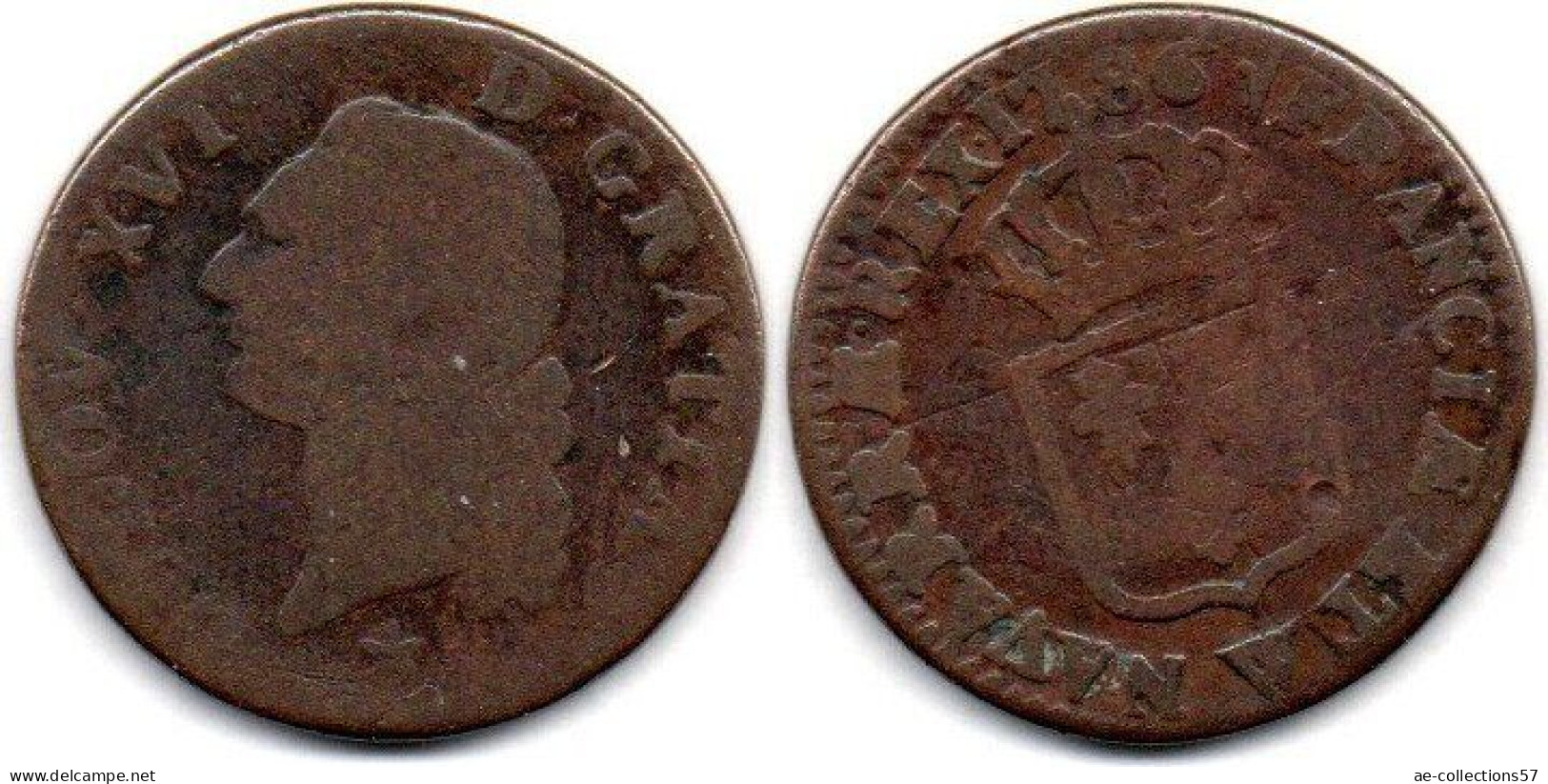 MA 24586  /  1 Sol 1786 W Louis XVI B+ - 1774-1791 Louis XVI