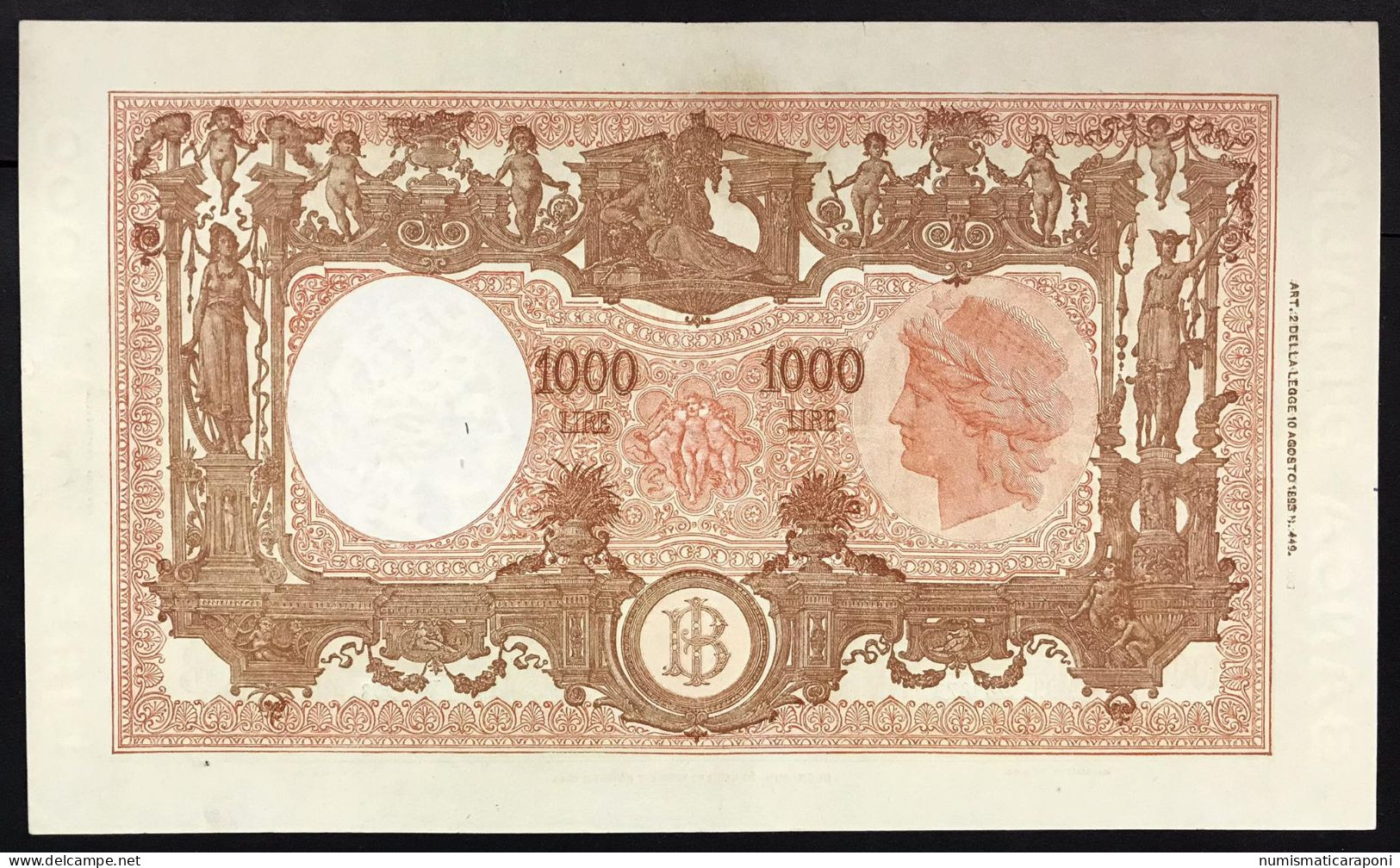 1000 Lire Grande M Testina B.I. 12 10 1946 Spl/up Naturale  LOTTO 3813 - 1000 Liras