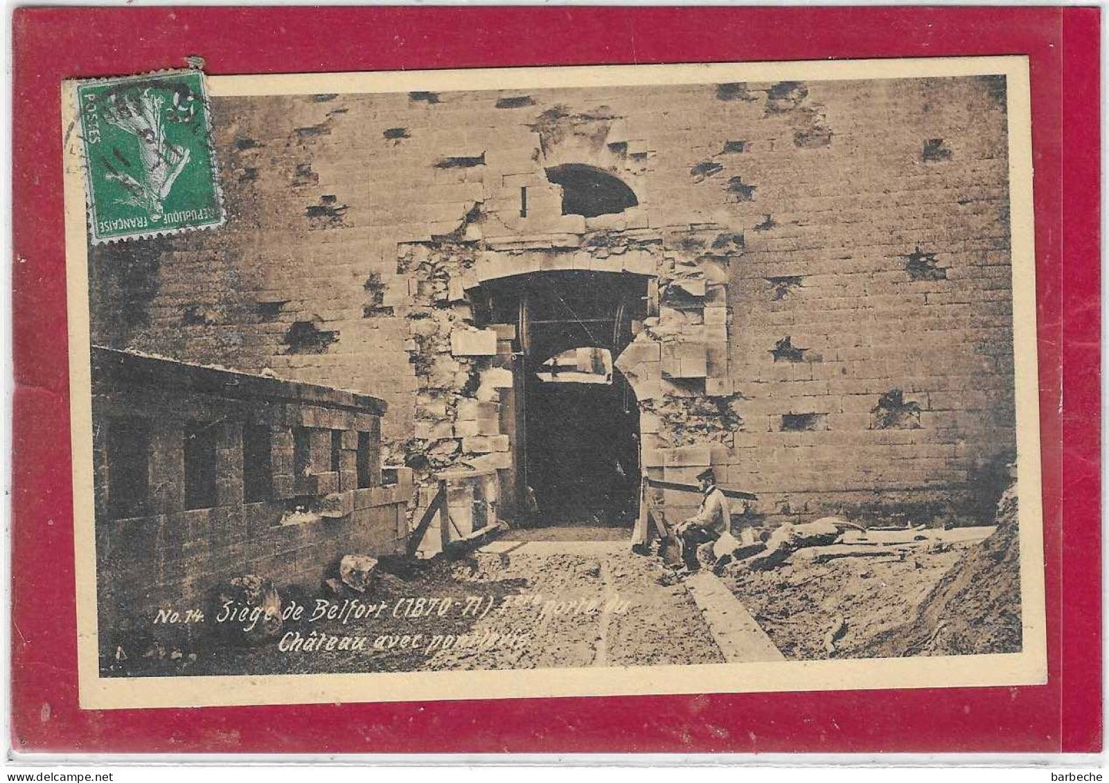 90,- SIEGE DE BELFORT ,-(1870-71) 7e Porte Du Chateau  Avec Pont Levis - Belfort – Siège De Belfort