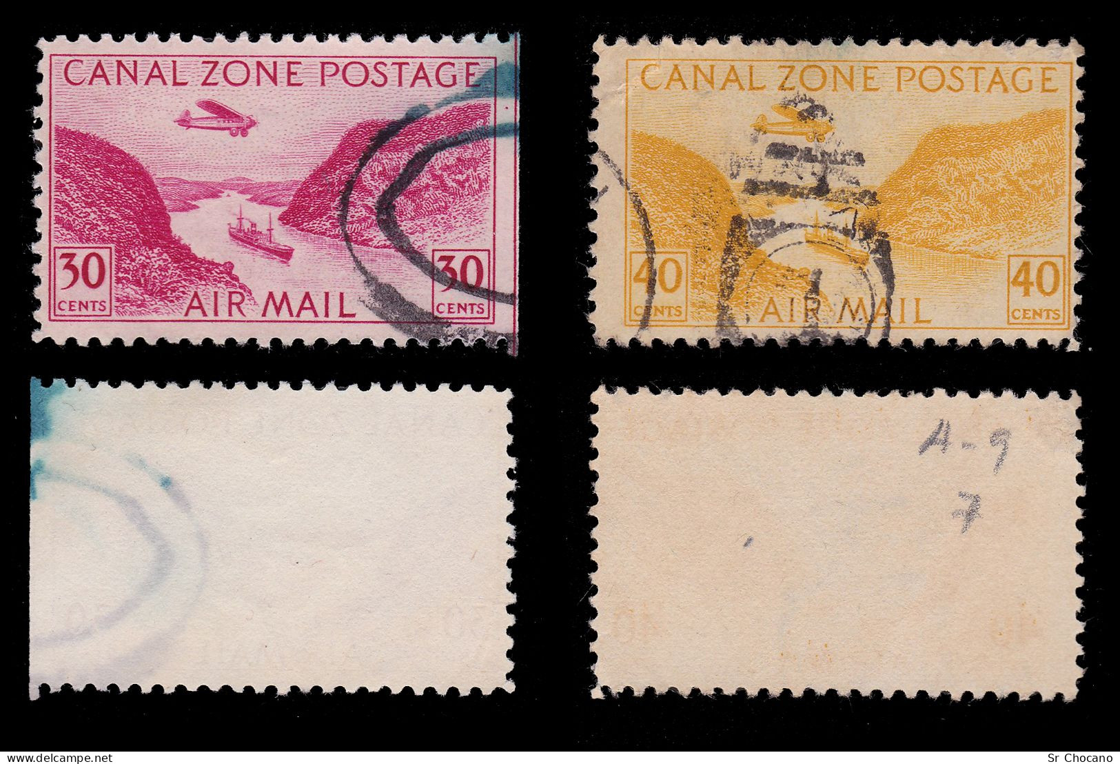 CANAL ZONE AIR POST.1931-49.SCOTT C9-C13.USED. - Kanalzone