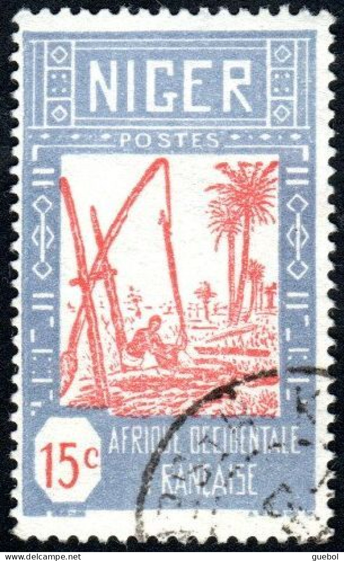 Niger Obl. N° 34A - Puits Le 15c Violet Et Rouge - Used Stamps