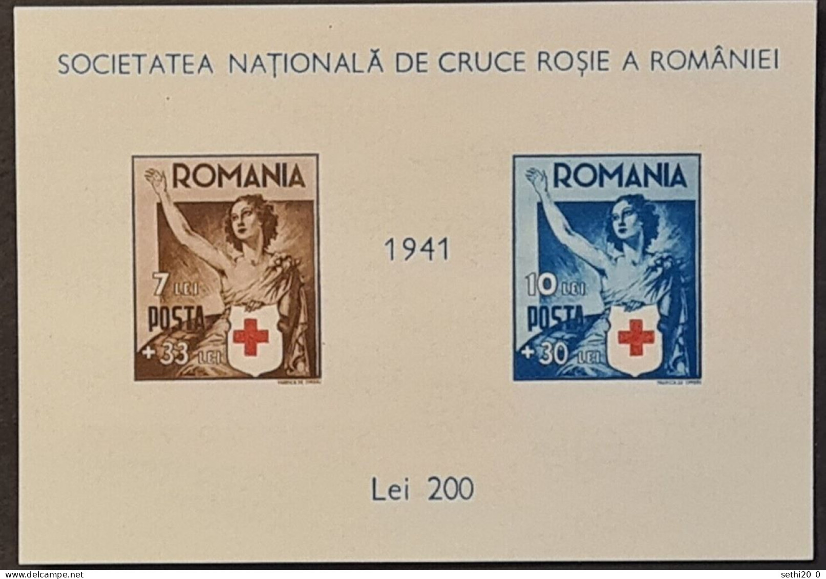 Roumanie 1941  Nobel Red Cross Croix Rouge MNH - Prix Nobel