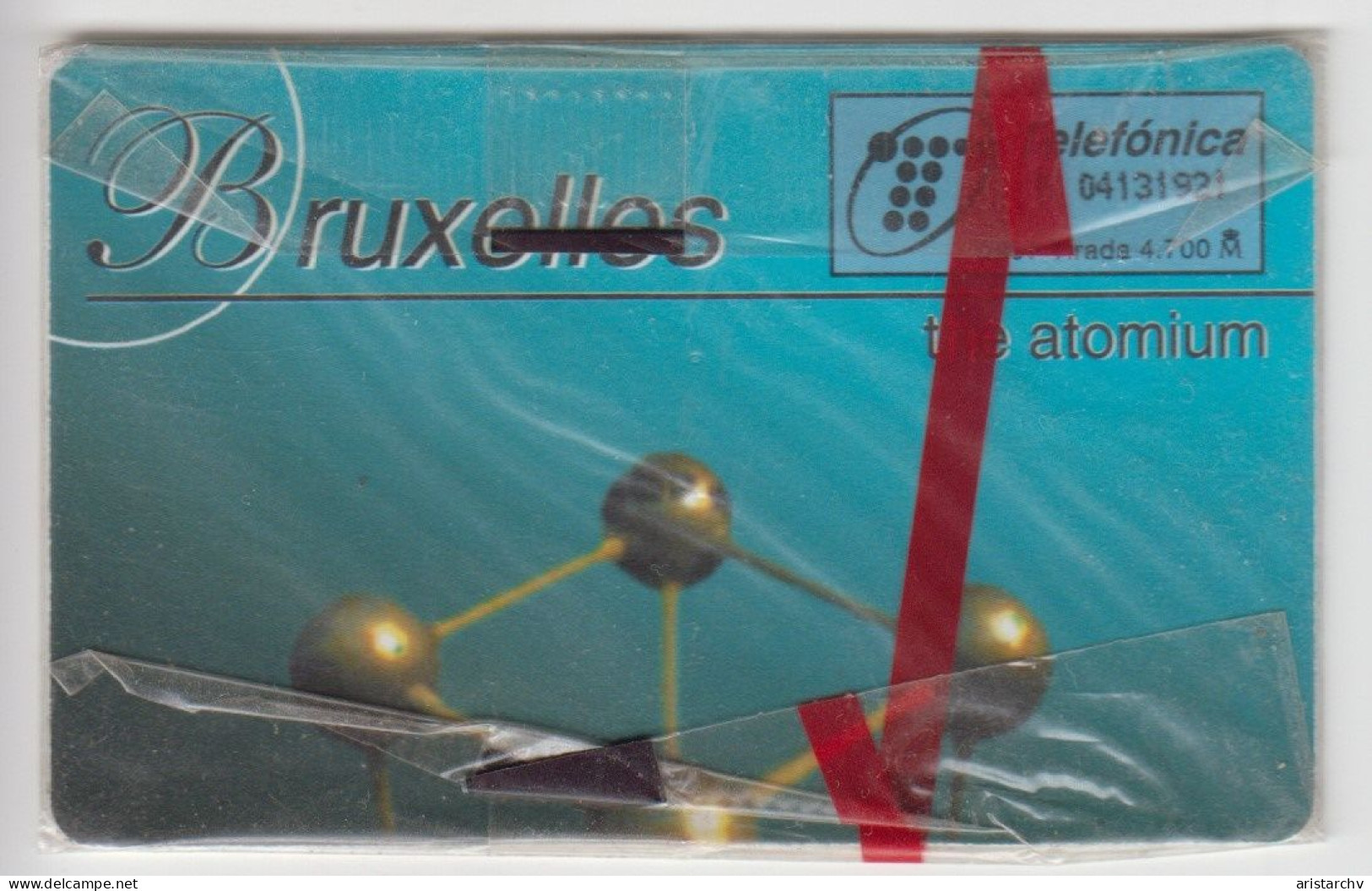 SPAIN 1997 CARD COLLECT '98 THESSALONIKI GREECE BRUXELLES ATOMIUM MINT CARD IN BLISTER - Privatausgaben