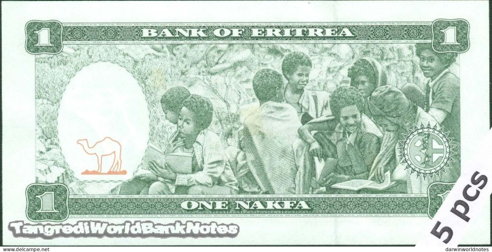 DWN - ERITREA P.1 - 1 Nakfa 1997 UNC - Prefix AA - DEALERS LOT X 5 - Eritrea