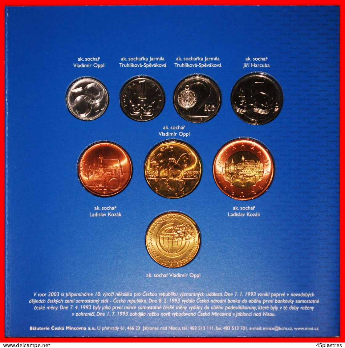 * EMISSION 1993-2023: CZECH REPUBLIC  MINT SET 2004 (7 COINS) RARE! TO BE PUBLISHED! ·  LOW START · NO RESERVE! - Czech Republic