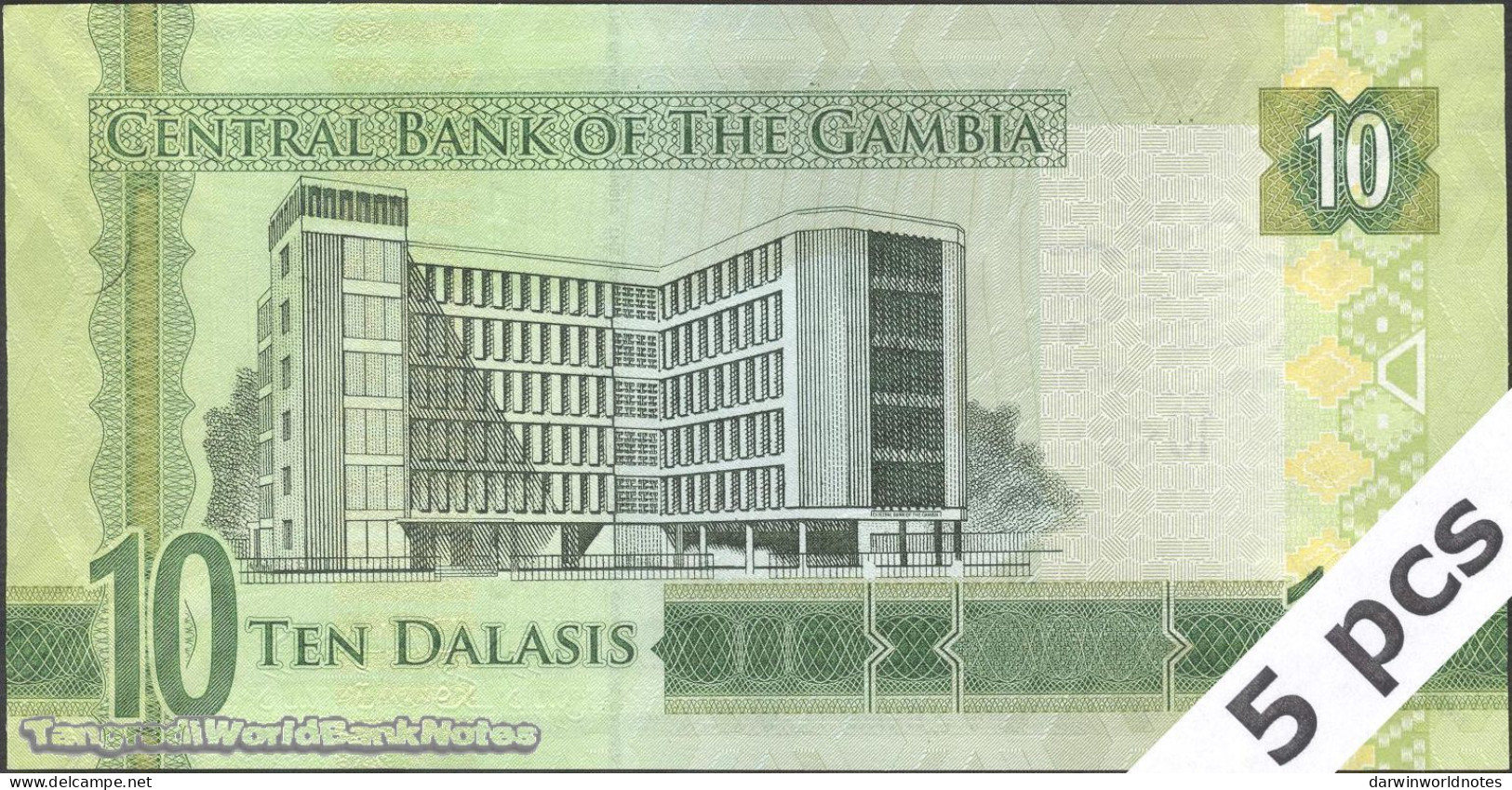 DWN - GAMBIA P.32 - 10 Dalasis ND (2015) UNC - Various Prefixes - DEALERS LOT X 5 - Gambia