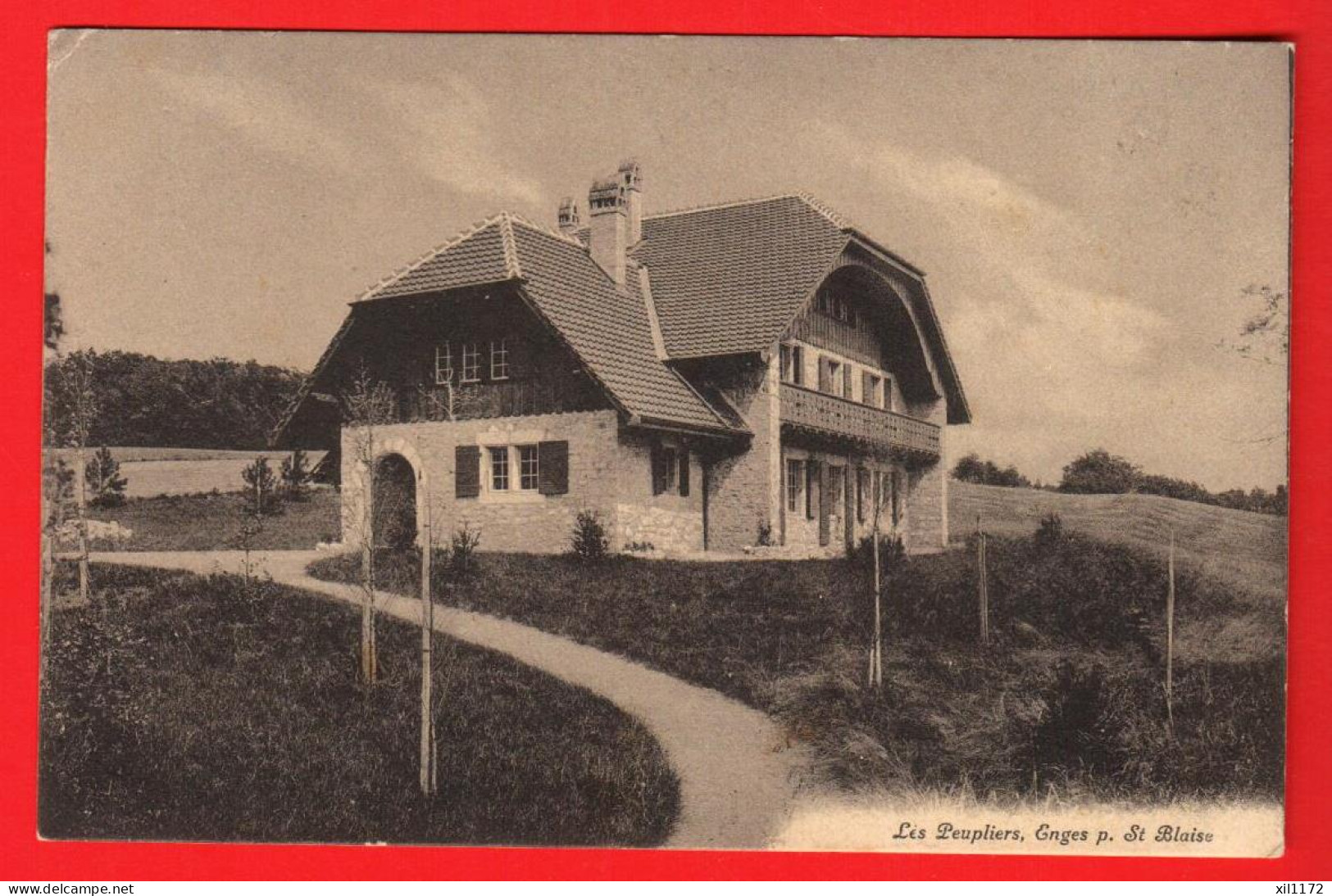 ZWS-02  Enges Près De Saint-Blaise. Villa Les Peupliers. NC Carte-photo - Saint-Blaise