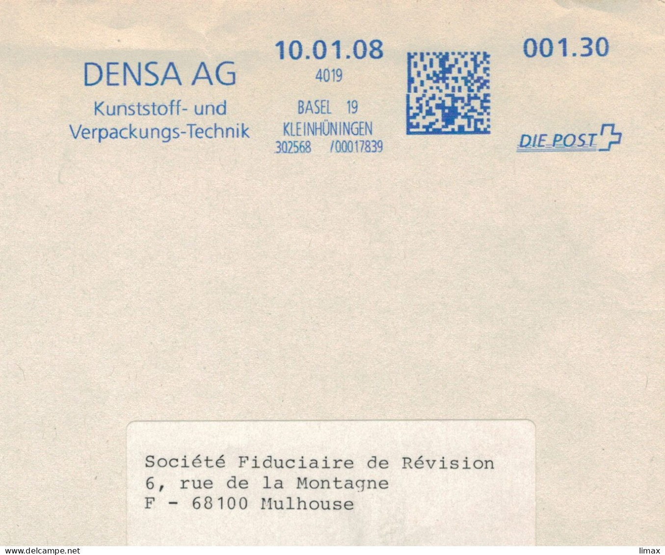 Densa AG Kunststoff Verpackung Basel Kleinhüningen 2008 Vgl. Fibertrommel - Postage Meters