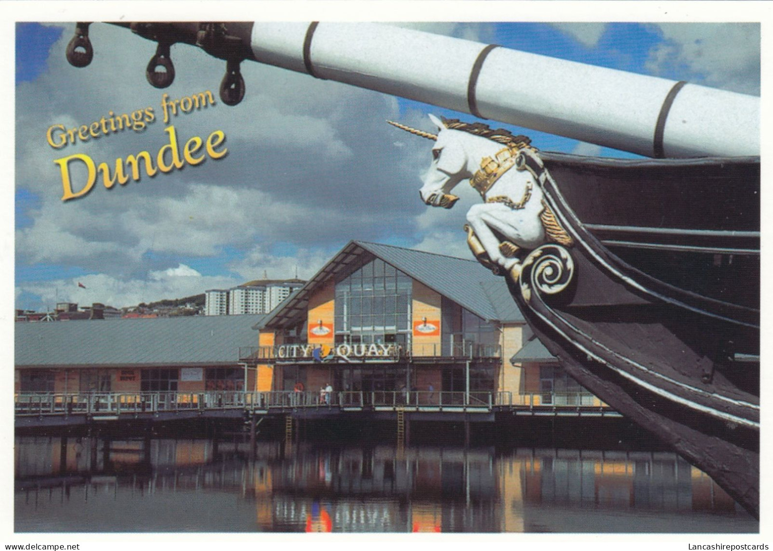 Postcard City Quay & Frigate Unicorn Promoting Cafe Oasis On Back My Ref B26214 - Angus