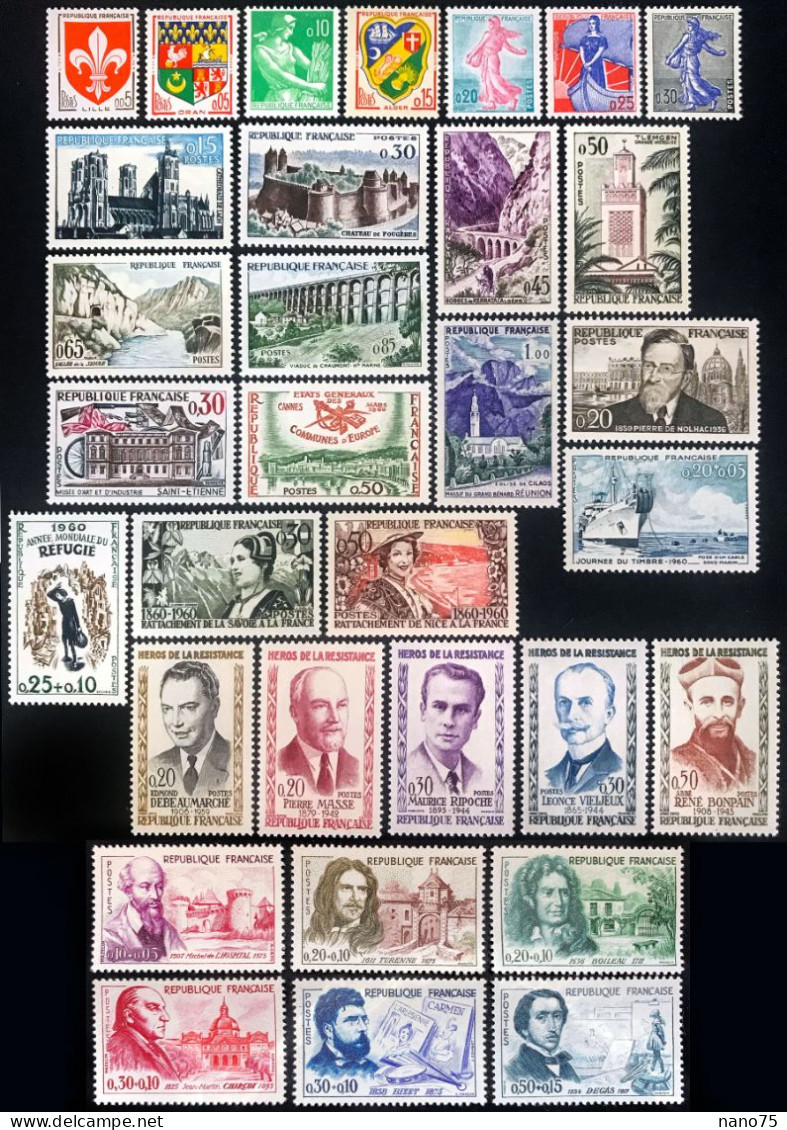 FRANCE - 1960 - Année Complète, 53 Timbres - Neuf */** - 1960-1969