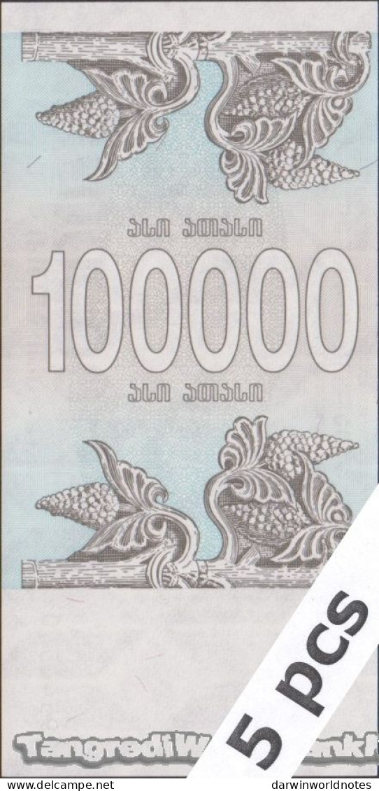 DWN - GEORGIA P.48Ab - 100000 100.000 Kuponi 1994 UNC - Various Prefixes - DEALERS LOT X 5 - Géorgie