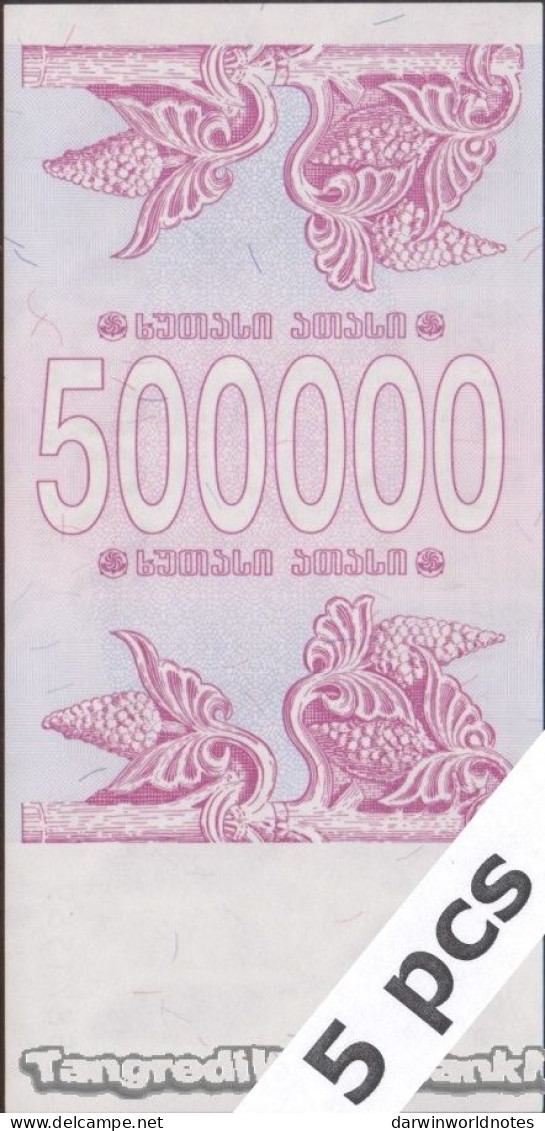 DWN - GEORGIA P.51 - 500000 500.000 Kuponi 1994 UNC - Various Prefixes - DEALERS LOT X 5 - Georgië