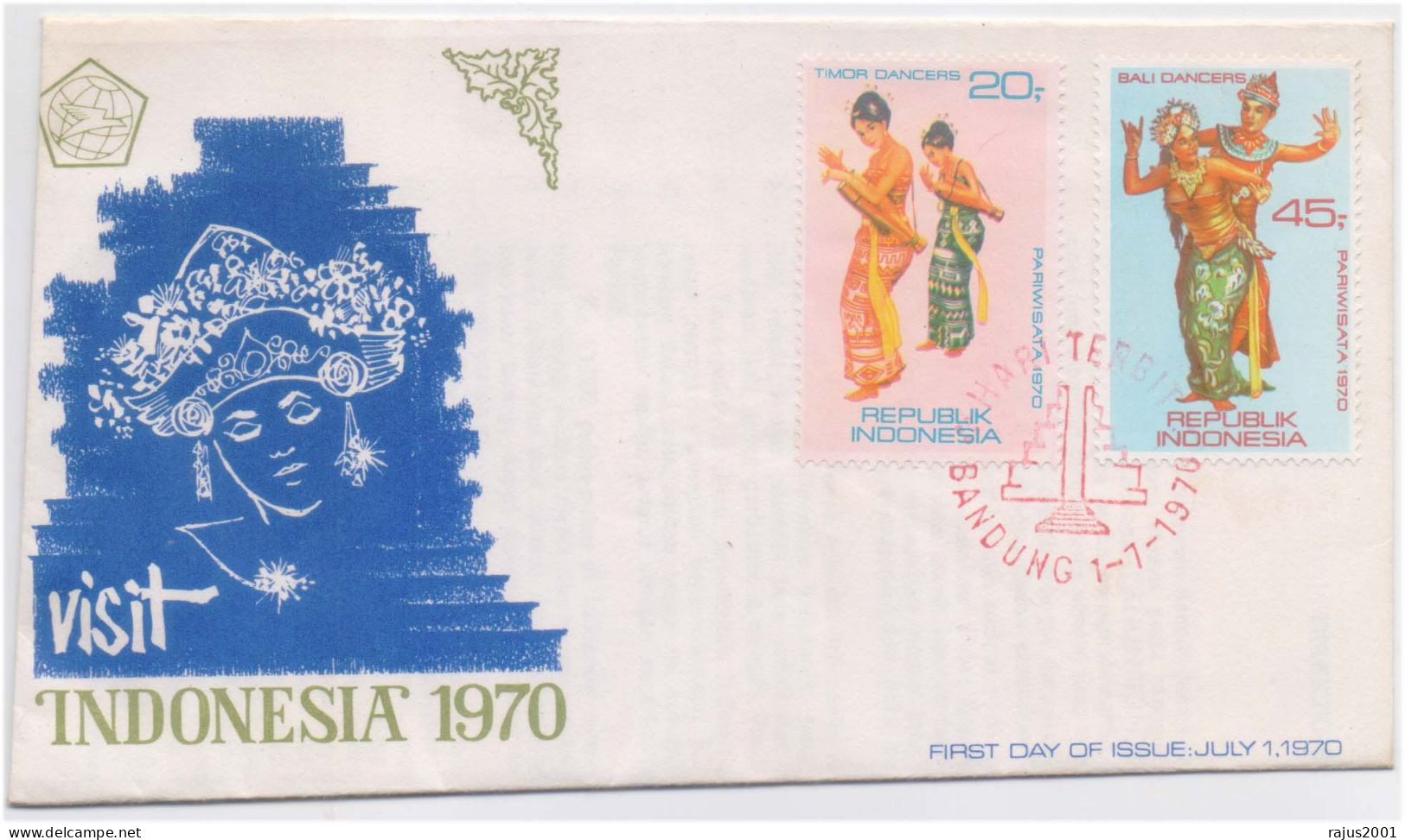 Lord Krishna, Bali Dancer, Musical Instruments, Religion, Hinduism, Hindu Mythology, FDC - Induismo