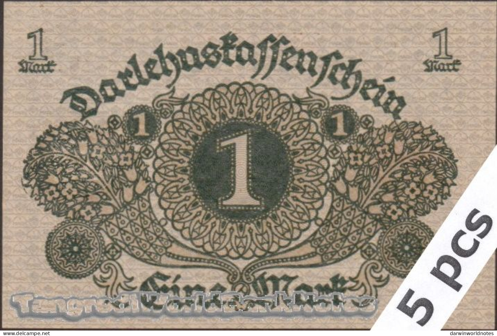 DWN - GERMANY P.58 - 1 Mark 1920 AU/UNC - Various Prefixes - DEALERS LOT X 5 - 1 Mark