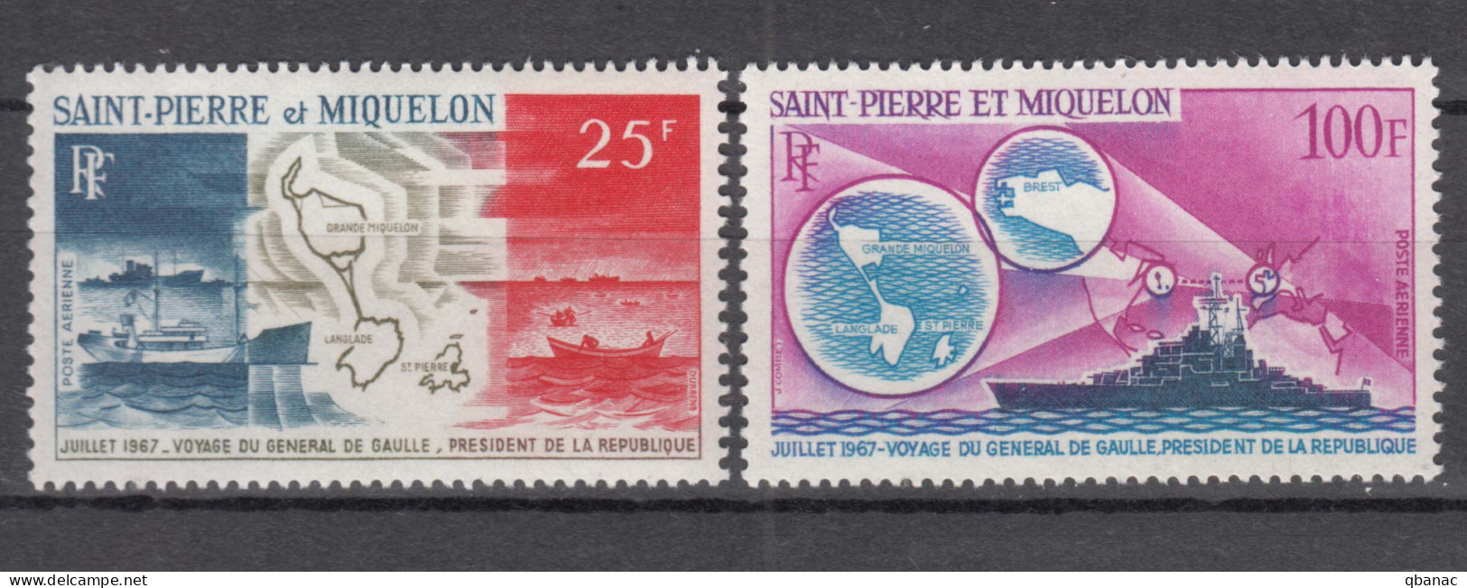 St. Pierre & Miquelon 1967 Mi#418-419 Mint Hinged - Nuevos