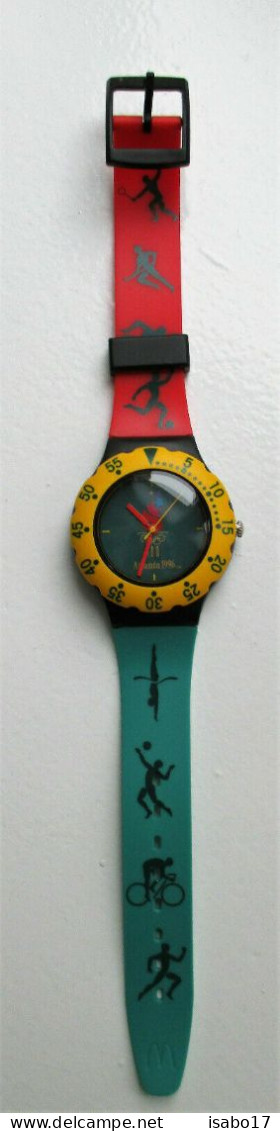 Mc Donalds Armbanduhr Olympische Spiele 1996 - Atlanta Olympiade Rot/Grün - Montres Publicitaires