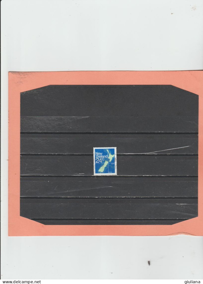 N. Zelanda  1982 - "Serie Courante. Carte De La Nouvelle-Zelande" - 24c Used Bleu, Bleu-gris Et Vert - Oblitérés