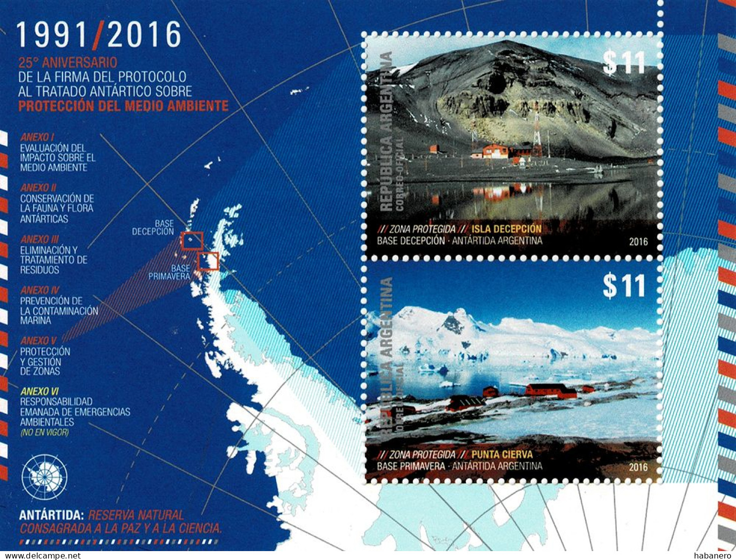 ARGENTINA 2016 Mi BL 157 25th ANNIVERSARY OF THE ANTARCTIC TREATY MINT MINIATURE SHEET ** - Blocs-feuillets