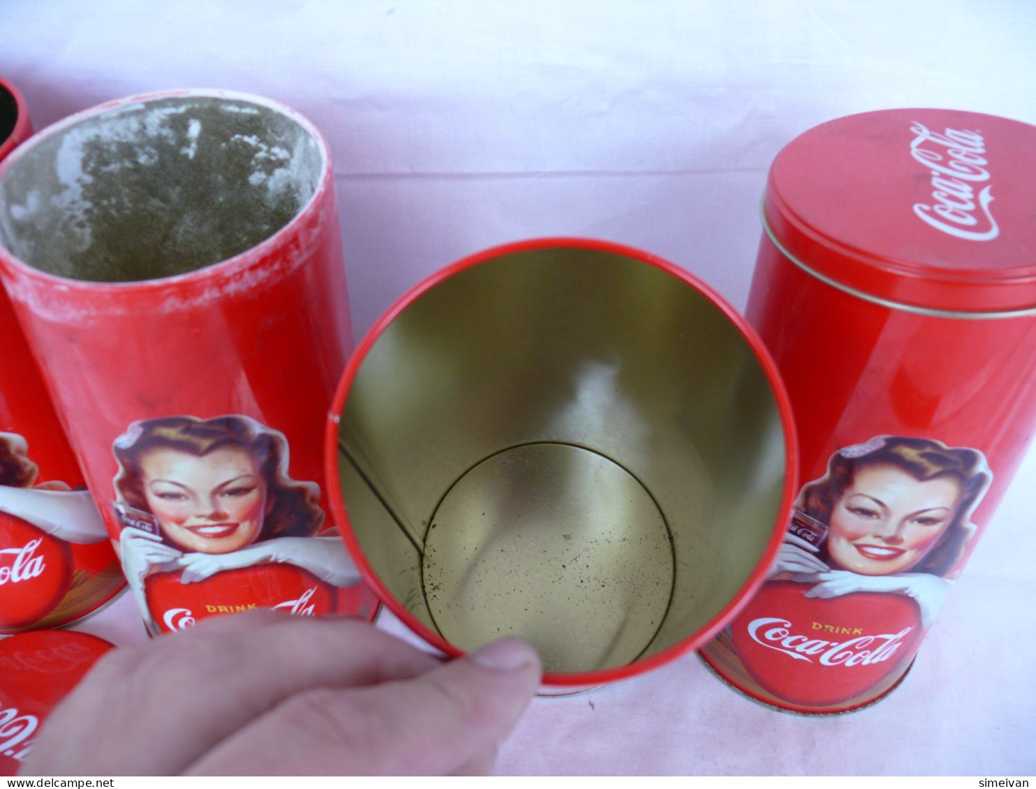 Beautiful Vintage Set Of Four Coca Cola Metal Tin Boxes #1539 - Autres & Non Classés