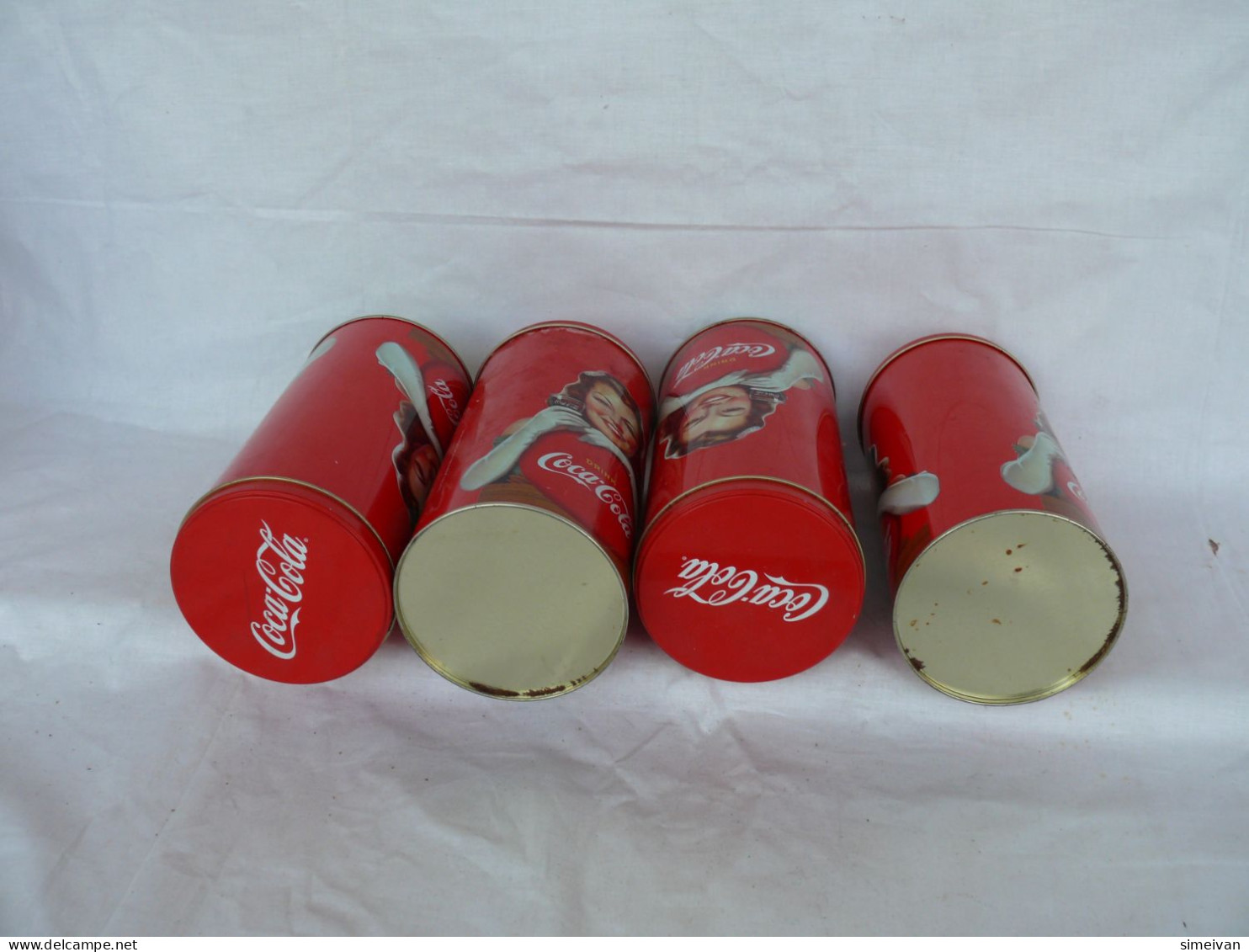 Beautiful Vintage Set Of Four Coca Cola Metal Tin Boxes #1539 - Andere & Zonder Classificatie