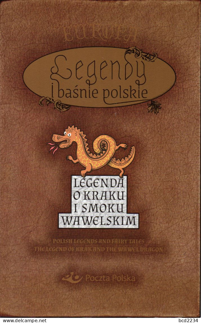 POLAND 2022 POLISH POST OFFICE LIMITED EDITION FOLDER: POLISH LEGENDS & FAIRY TALES KRAK WAWEL DRAGON STAMP & FDC EUROPA - Covers & Documents